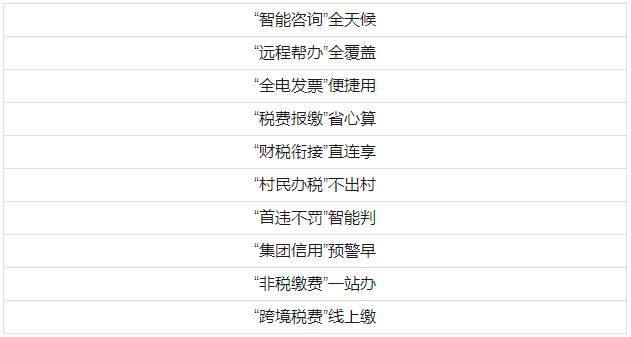 十項(xiàng)智慧稅務(wù)先鋒成果
