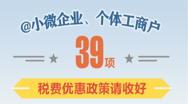 @小微企業(yè)、個體工商戶：39項稅費優(yōu)惠政策請收好